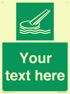 Custom sign safe condition Marine evacuation slide